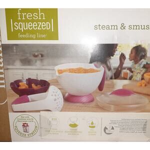 Make your own Baby Food Infantino Fresh Squeezed Feeding Microwave Steamer NIB